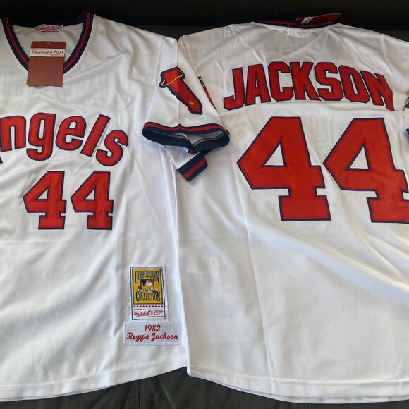 1980s ANAHEIM ANGELS REGGIE JACKSON Men's JERSEY Sz M,L,XL,2X by Mitchell & Ness - Picture 6 of 7